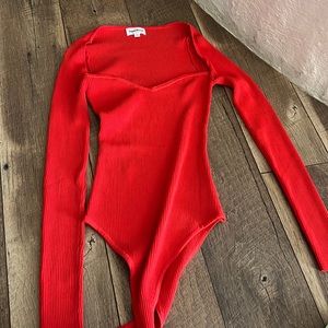 Superdown revolve red bodysuit